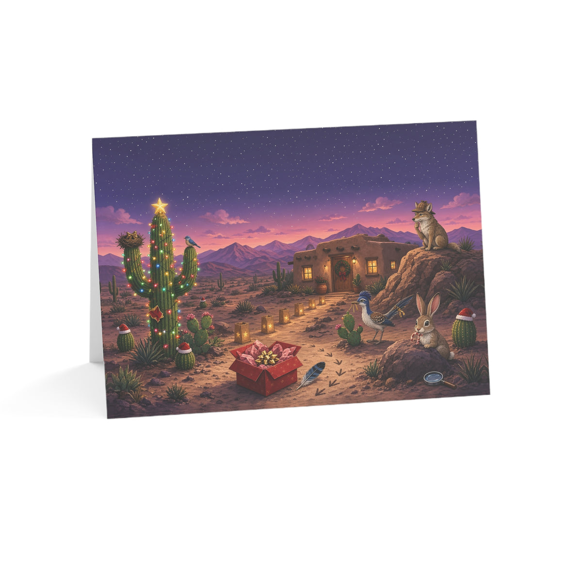 Whodunit Christmas Card: The Great Desert Gift Mystery