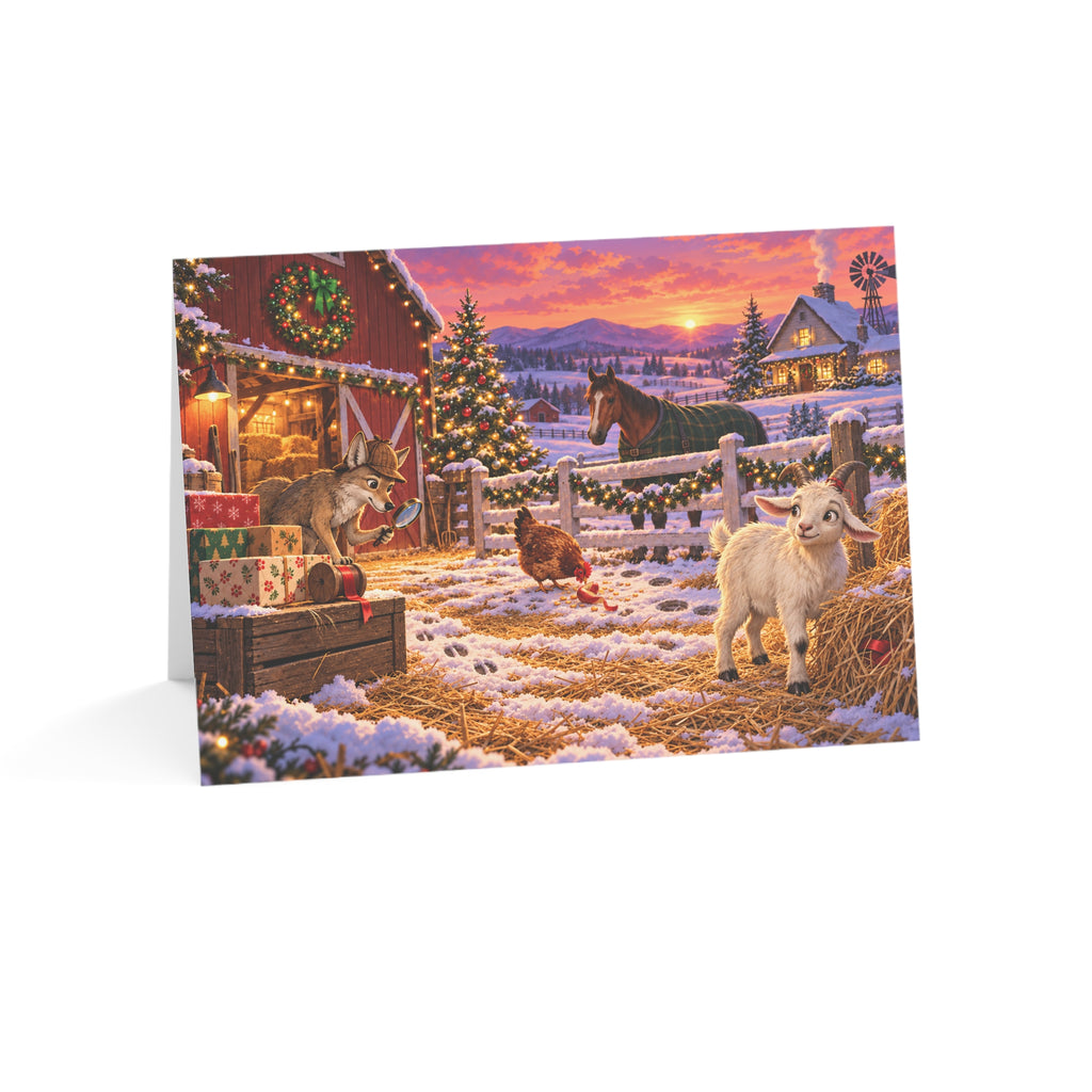 Whodunit Christmas Card: The Runaway Ribbon Mystery