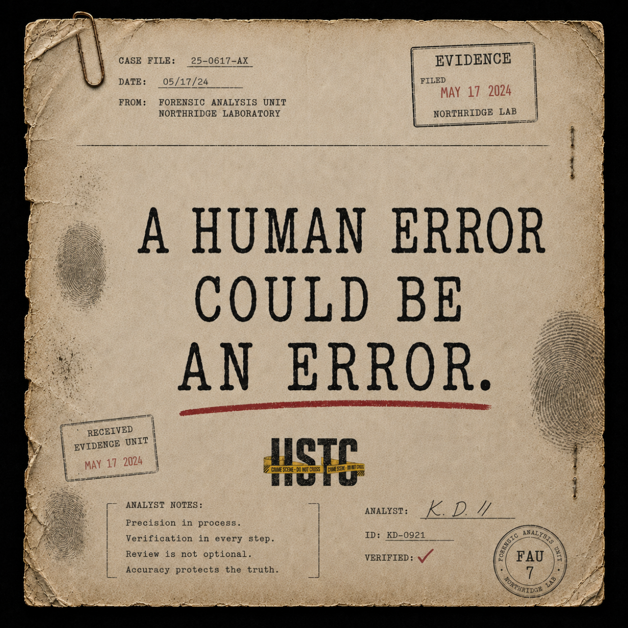 A Human Error Could Be an Error Mug — Vintage Case File Edition Coffee Mug (11oz/15oz)