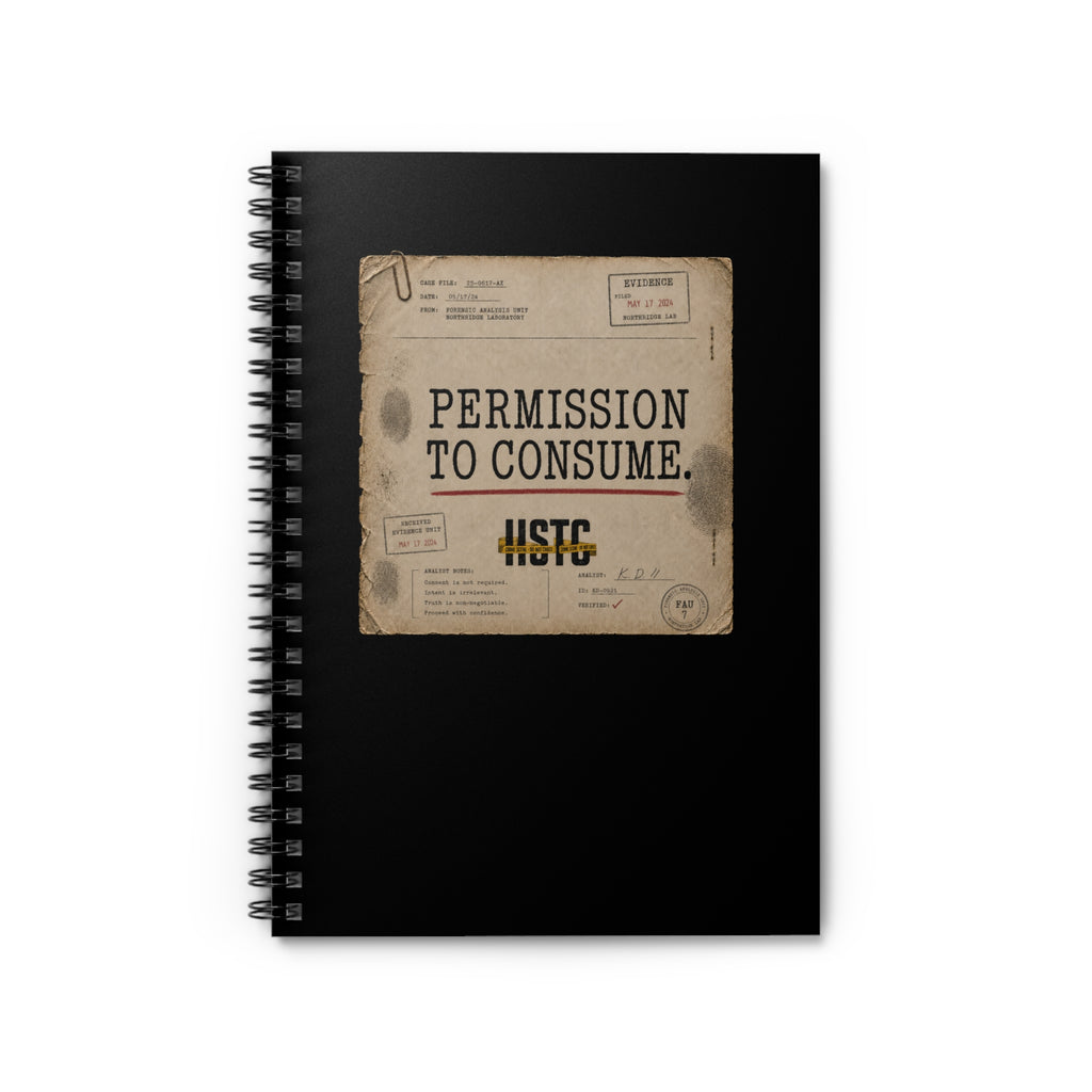 Permission to Consume Spiral Notebook — Vintage Case File Edition