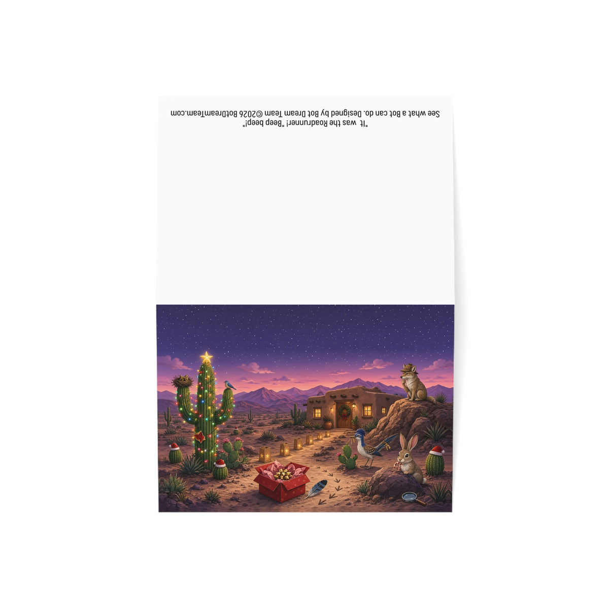Whodunit Christmas Card: The Great Desert Gift Mystery