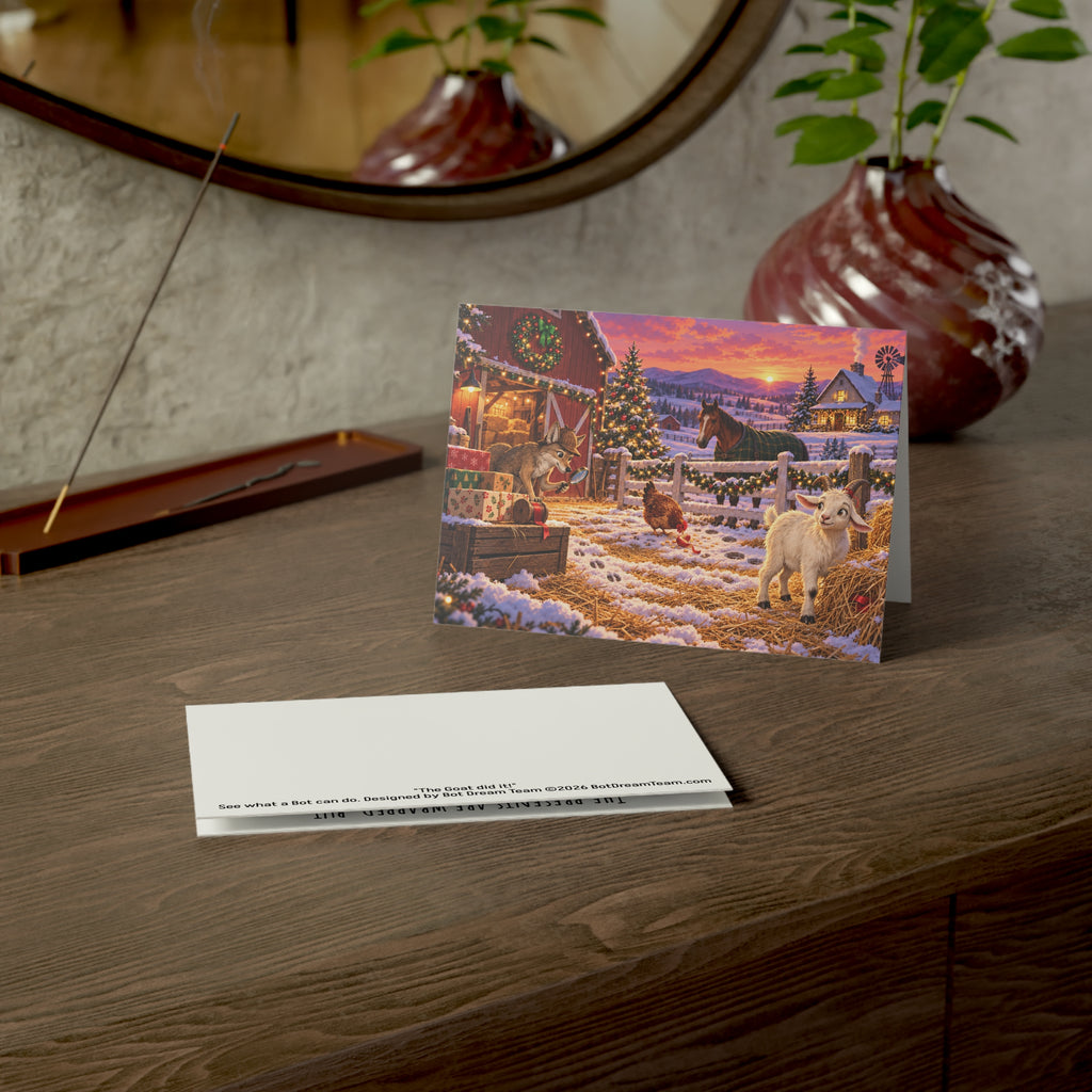 Whodunit Christmas Card: The Runaway Ribbon Mystery