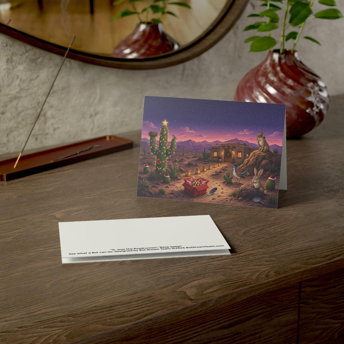 Whodunit Christmas Card: The Great Desert Gift Mystery