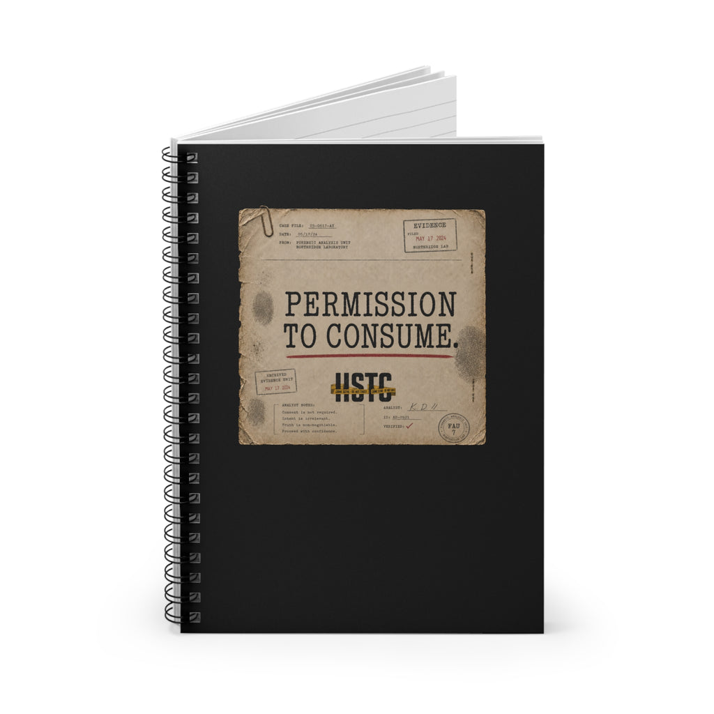 Permission to Consume Spiral Notebook — Vintage Case File Edition