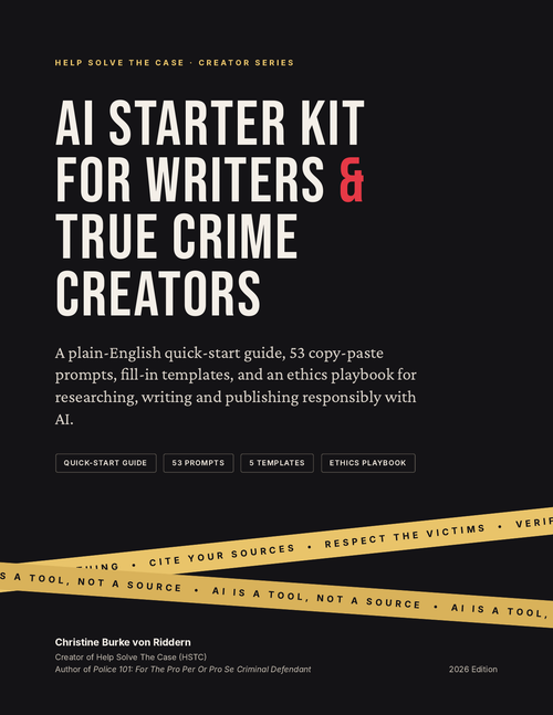 AI Starter Kit for Writers & True Crime Creators cover
