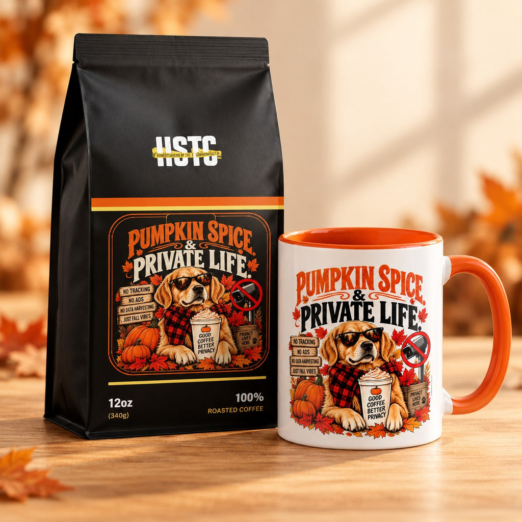 Pumpkin Spice & Private Life Coffee + Mug Gift Set — Christine with mug and coffee