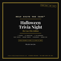 Halloween Trivia Night black cover with large white brand line