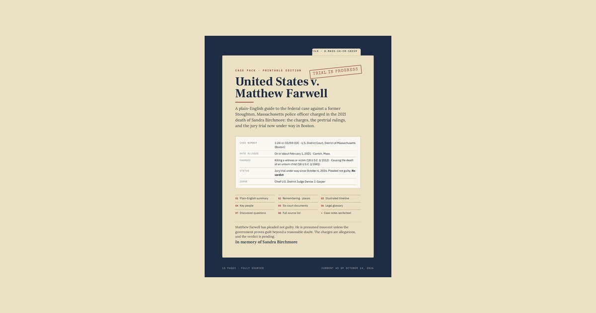 Cited Cases case pack: The Matthew Farwell Case