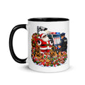 Santa's Suspicious Stops — Christmas Surveillance Coffee Mug — front (black, 11 oz, full art)